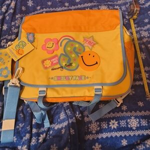 Vintage Smiley Face Harvey Ball Y2k Japan Import Backpack NWT Lisa Frank Alike